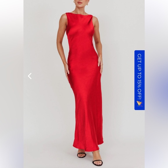 SATIN SLEEVELESS MAXI DRESS WINE. In Perfect condition. - Picture 2 of 7